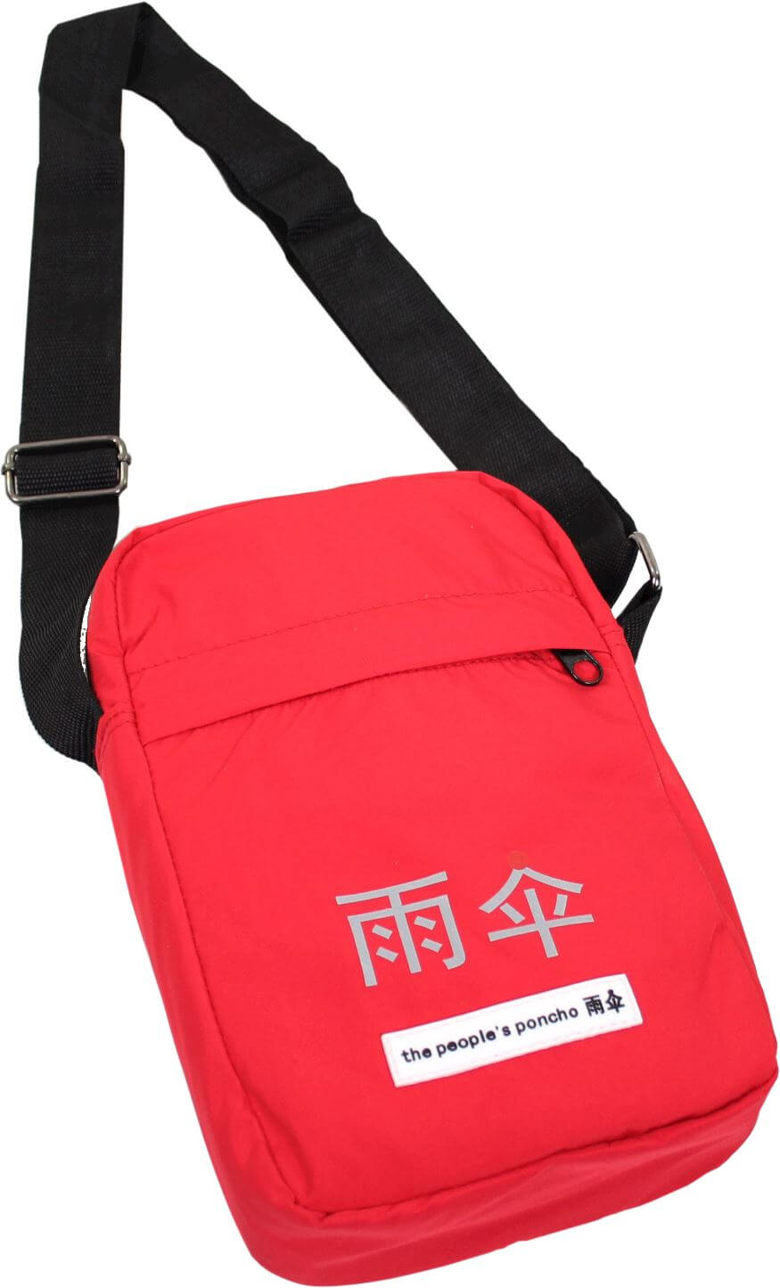 Poncho pour vélo The People's Poncho rouge replié en sac