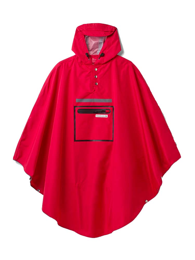 Poncho pour vélo The People's Poncho rouge ouvert