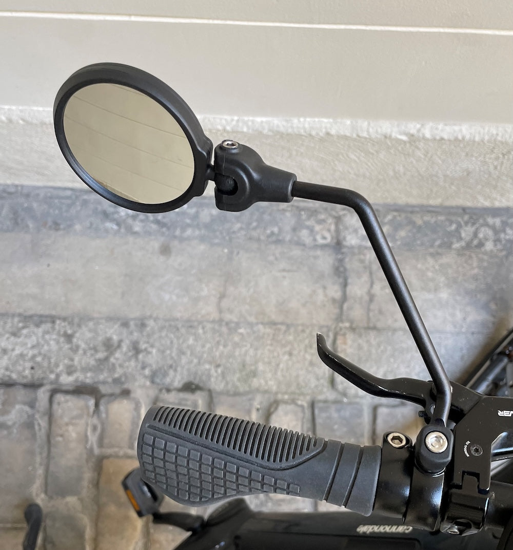 Retroviseur rond noir reversible (gauche ou droite), universel vélomoteurs