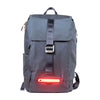 Sac à dos urbain connecté Unit 1 TORCH Backpack, coloris Misty Blue, vue de face avec Smart Light allumée