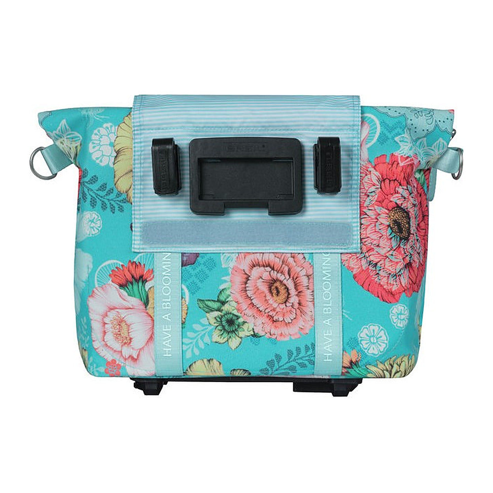 Sac à main vélo Basil Bloom Field MIK 11 L coloris Bleu – plaques MIK et KlickFix a l arriere