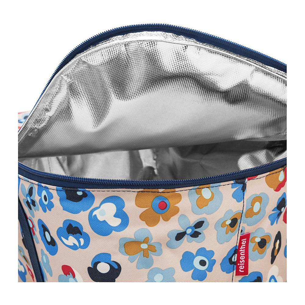 Sac isotherme pour panier de guidon KlickFix coloris Millefleurs – la doublure isotherme argentee