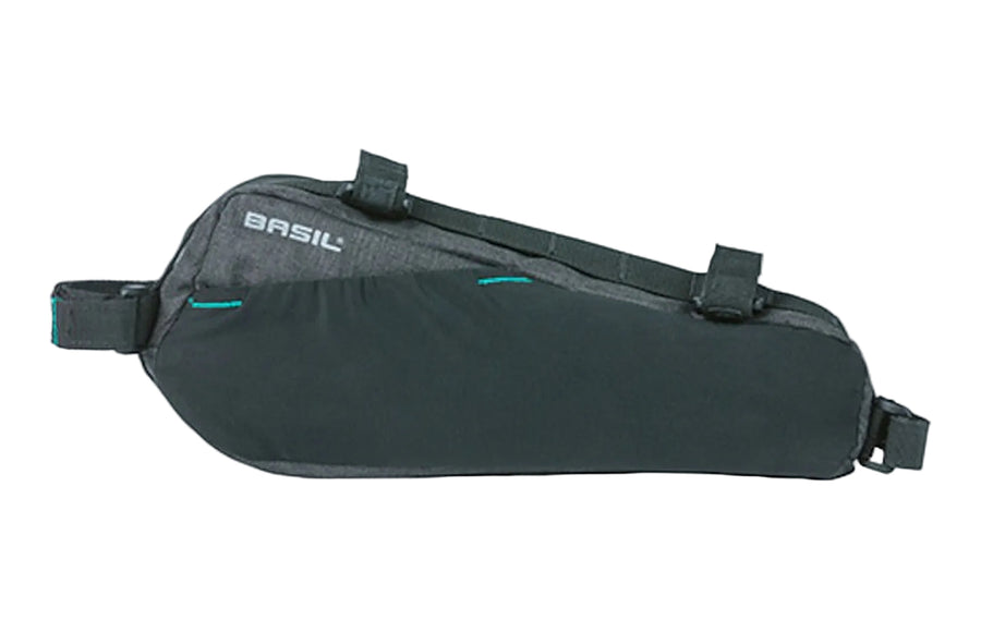 Sacoche de cadre vélo Basil Discovery 365D – 1,8 L – la sacoche noir chiné vue de profil