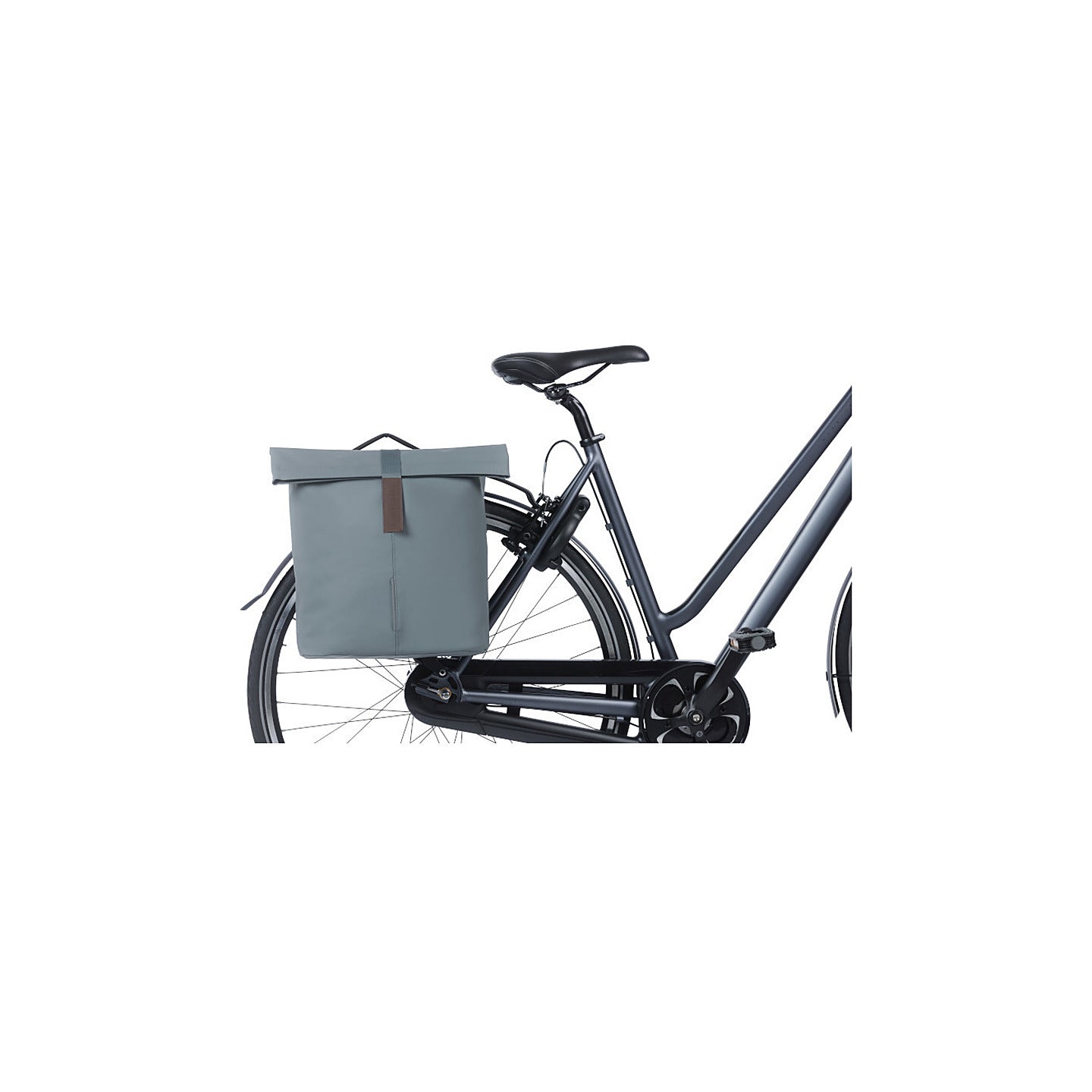 Sacoche double Basil City MIK montee sur un velo
