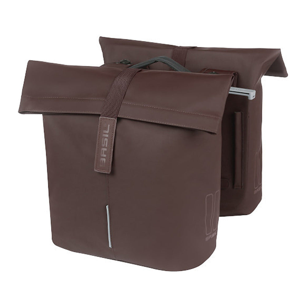 Sacoche double vélo Basil City MIK 32 L coloris Roasted Brown – la paire montee