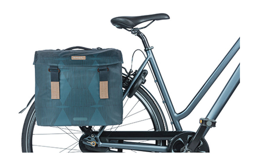 Sacoche double Basil Elegance MIK montee sur un velo