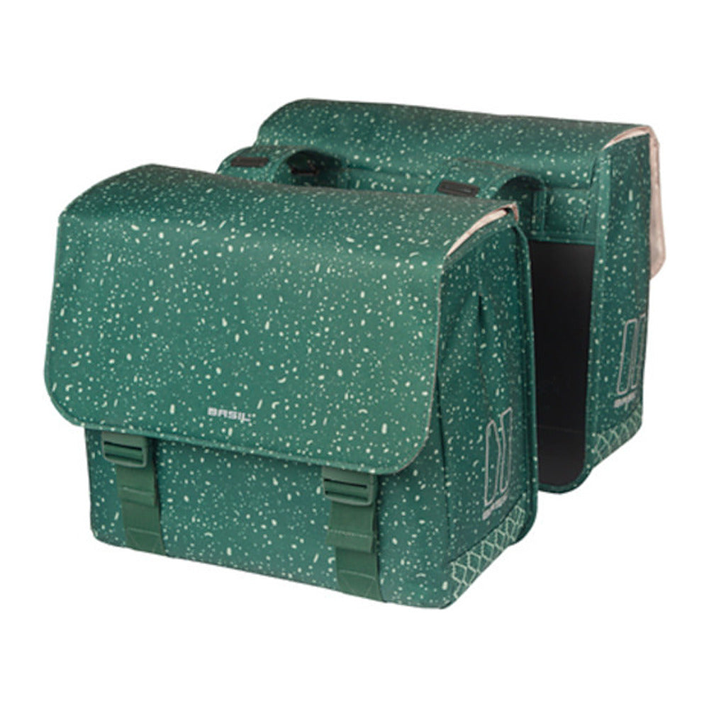 Sacoche double vélo Basil Flair Universal Bridge 35 L coloris Vert – la paire montee