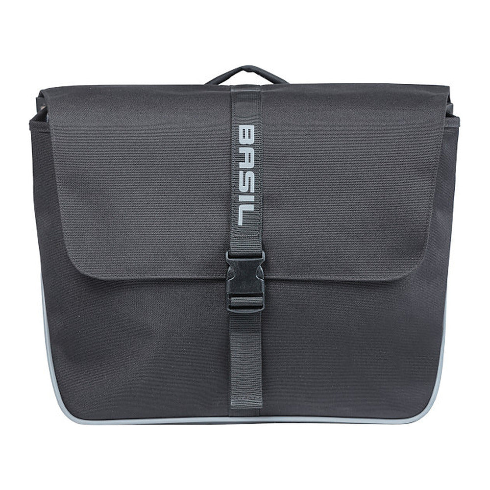 Sacoche double vélo Basil Forte MIK 35 L coloris Noir – une sacoche vue de face
