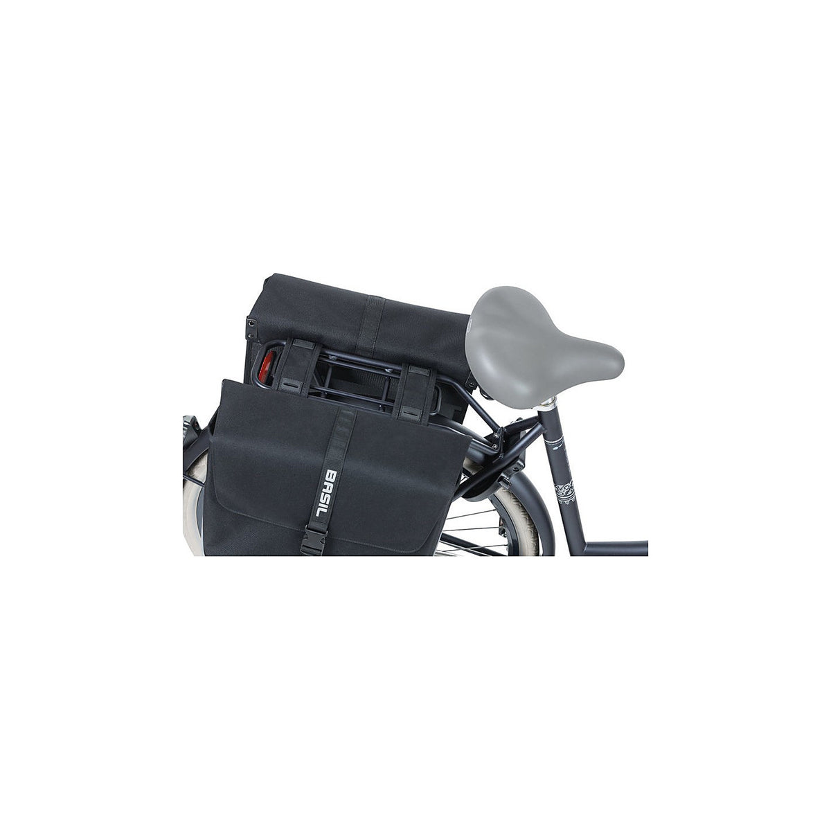 Sacoche double Basil Forte montee sur un velo