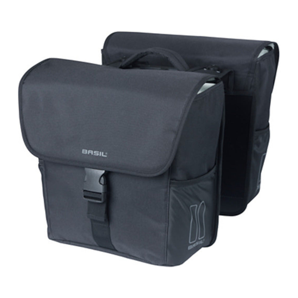 Sacoche double vélo Basil Go MIK 32 L coloris Noir – la paire, vue trois quarts