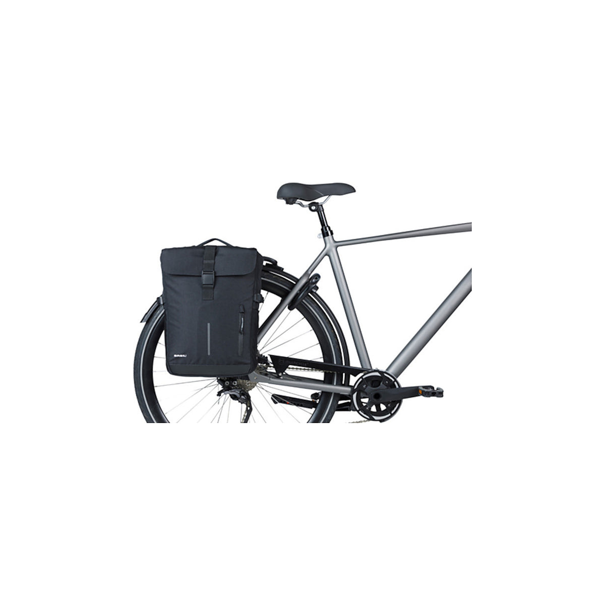 Sacoche double Basil Move MIK montee sur un velo