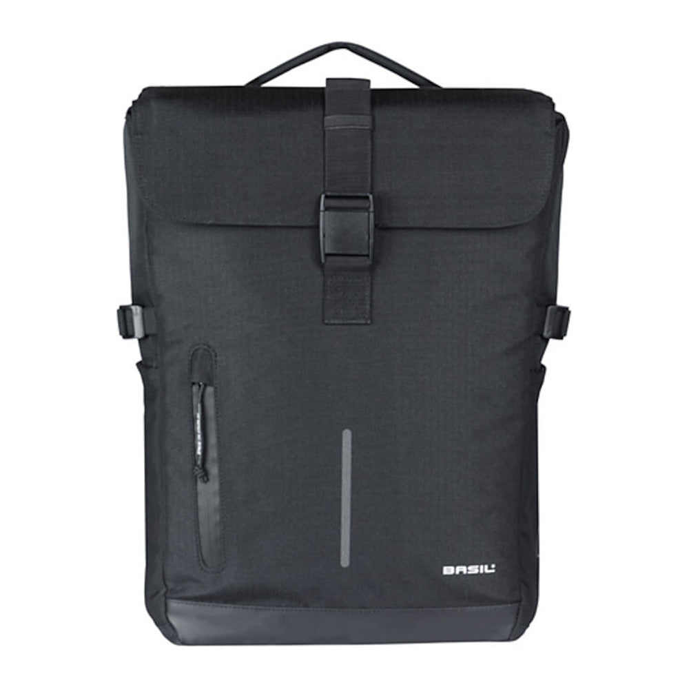 Sacoche double vélo Basil Move MIK 30 L coloris Noir – une sacoche vue de face