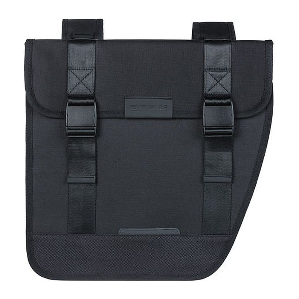 Sacoche double vélo Basil Tour 28 L coloris Noir – une sacoche vue de face