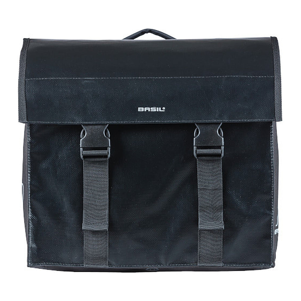 Sacoche double vélo Basil Urban Load MIK 48-53 L coloris Noir – une sacoche vue de face