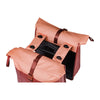 Sacoche double vélo Basil Vive MIK 35 L coloris Bordeaux / Rosé – crochets de fixation MIK 2.0