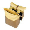 Sacoche double vélo Basil Vive Universal Bridge 35 L coloris Sable / Jaune – interieur de la sacoche