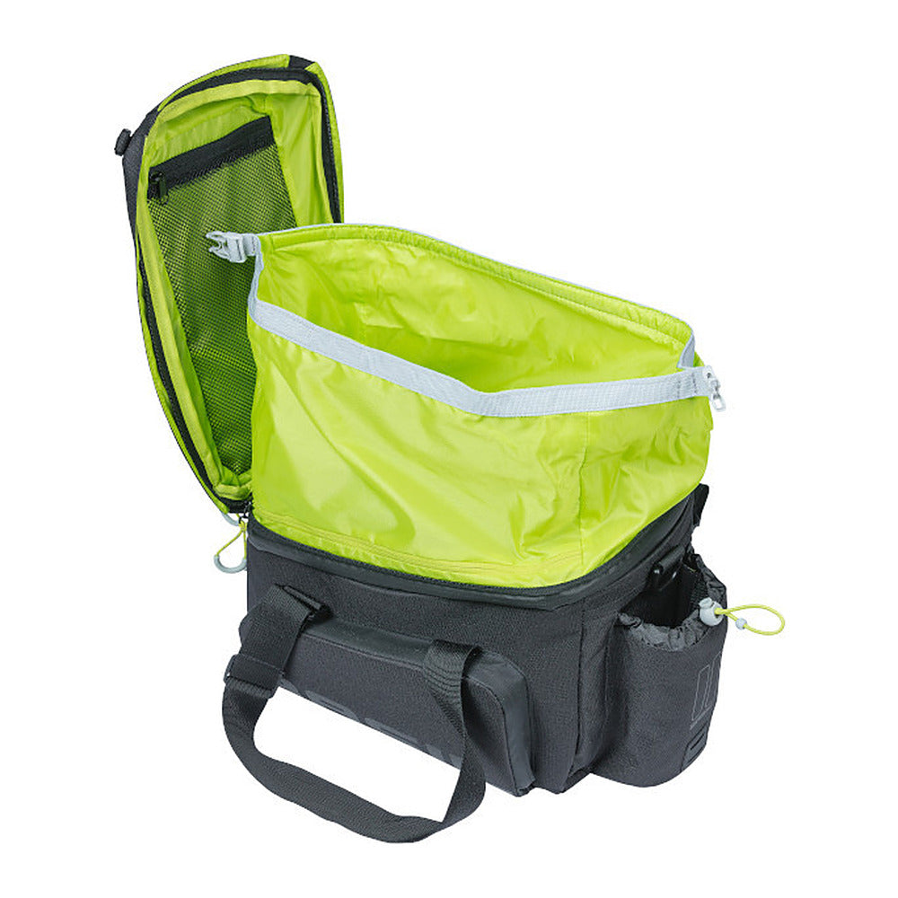 Sacoche porte-bagages Basil Miles Trunkbag XL Pro MIK 9-36 L coloris Black Lime – interieur du compartiment principal