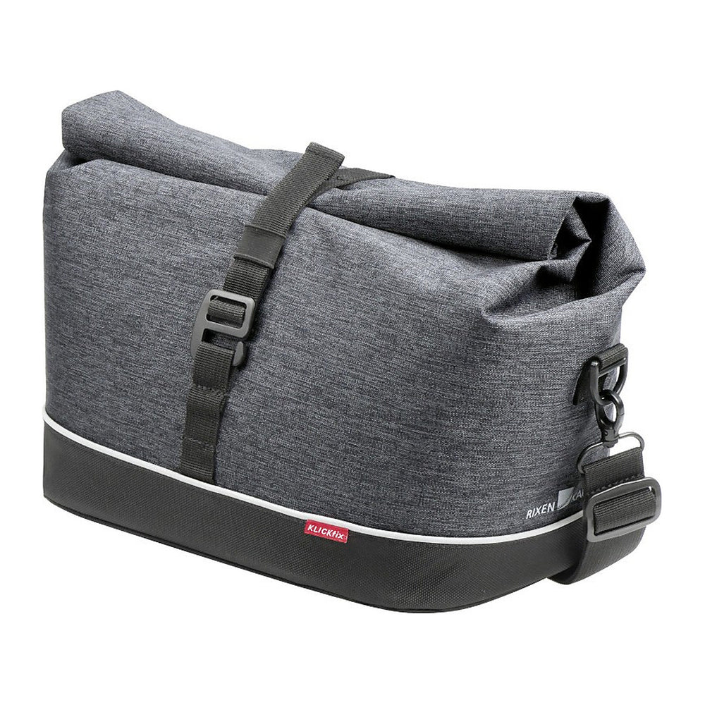 Sacoche de porte-bagages KlickFix Rackpack City, XL et Touring – Rackpack City, 8 L, UniKlip 2 – le sac Rackpack City gris a fermeture roulee