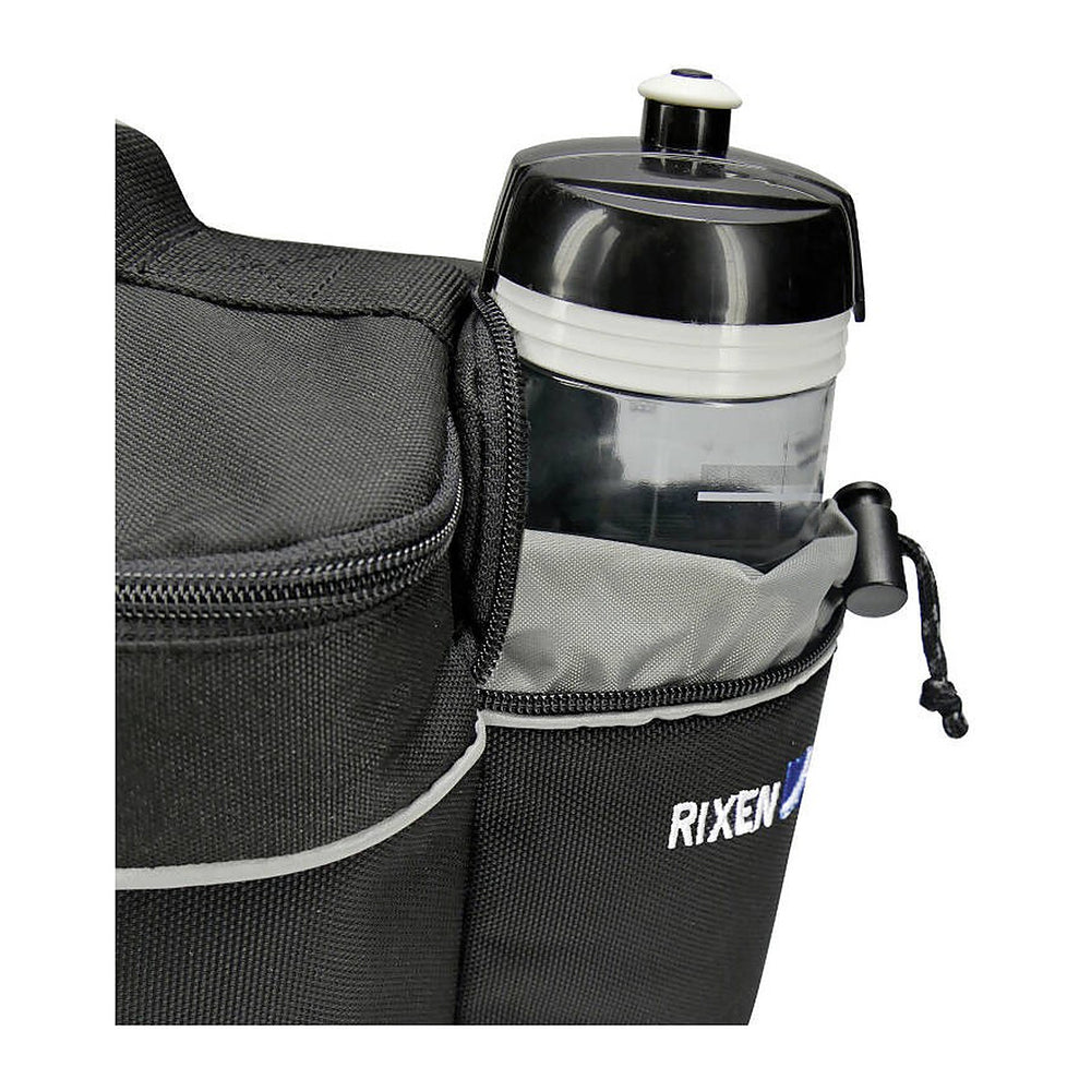 Sacoche de porte-bagages KlickFix Rackpack Light 8 L – UniKlip 2, universelle, noire – la poche arriere avec un bidon en place