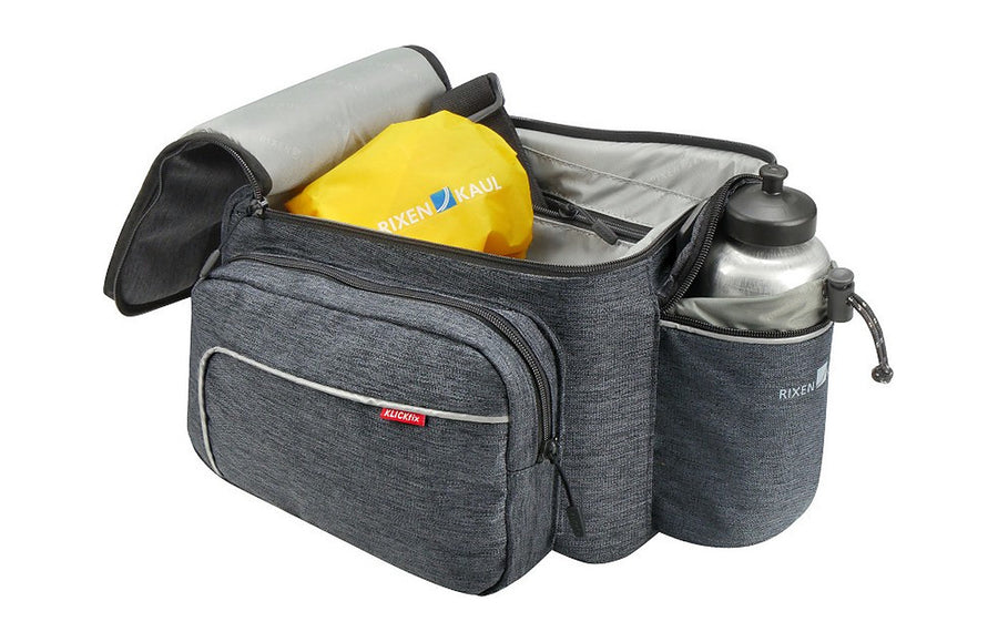Poches laterales et porte-bidon de la sacoche KlickFix Rackpack Sport