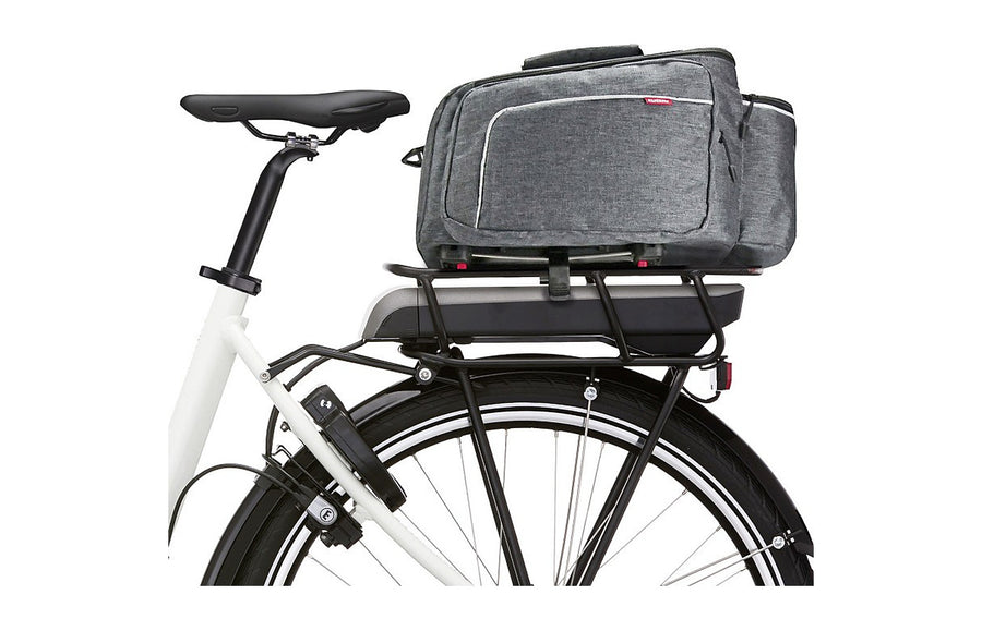 Sacoche KlickFix Rackpack Sport grise montee sur un velo