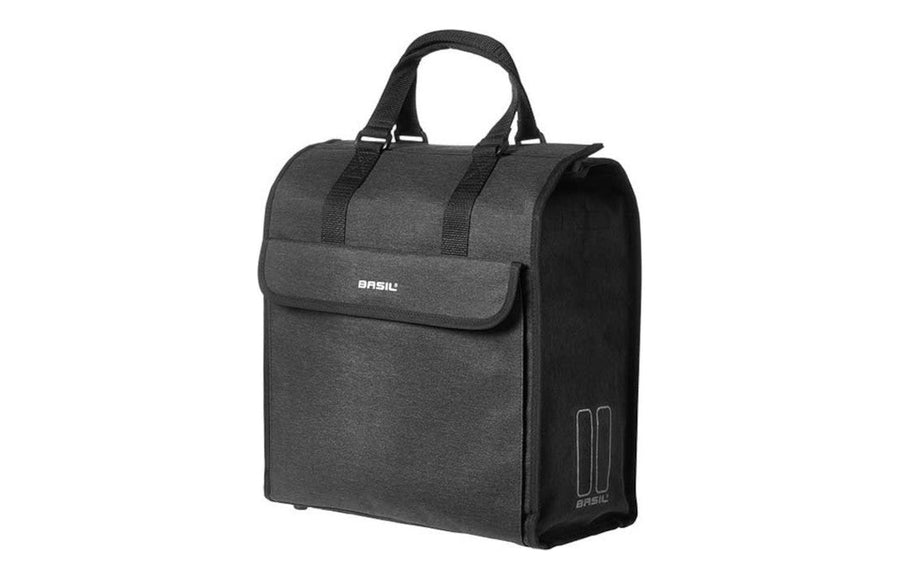 Sacoche shopper vélo Basil Mira 17 L – vue de trois quarts