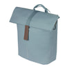 Sacoche vélo Basil City Shopper MIK Studs 16 L coloris Graphite Blue – vue de face, rabat ferme