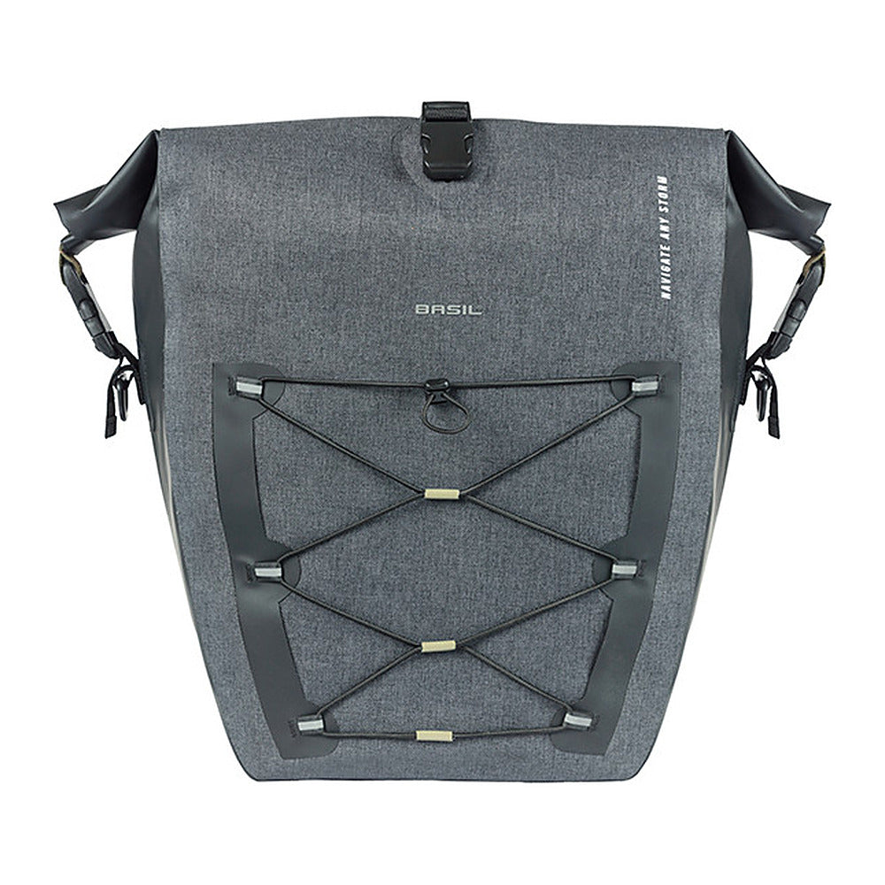 Sacoche vélo Basil Navigator Storm L MIK Hooks 31 L coloris Noir – vue de face