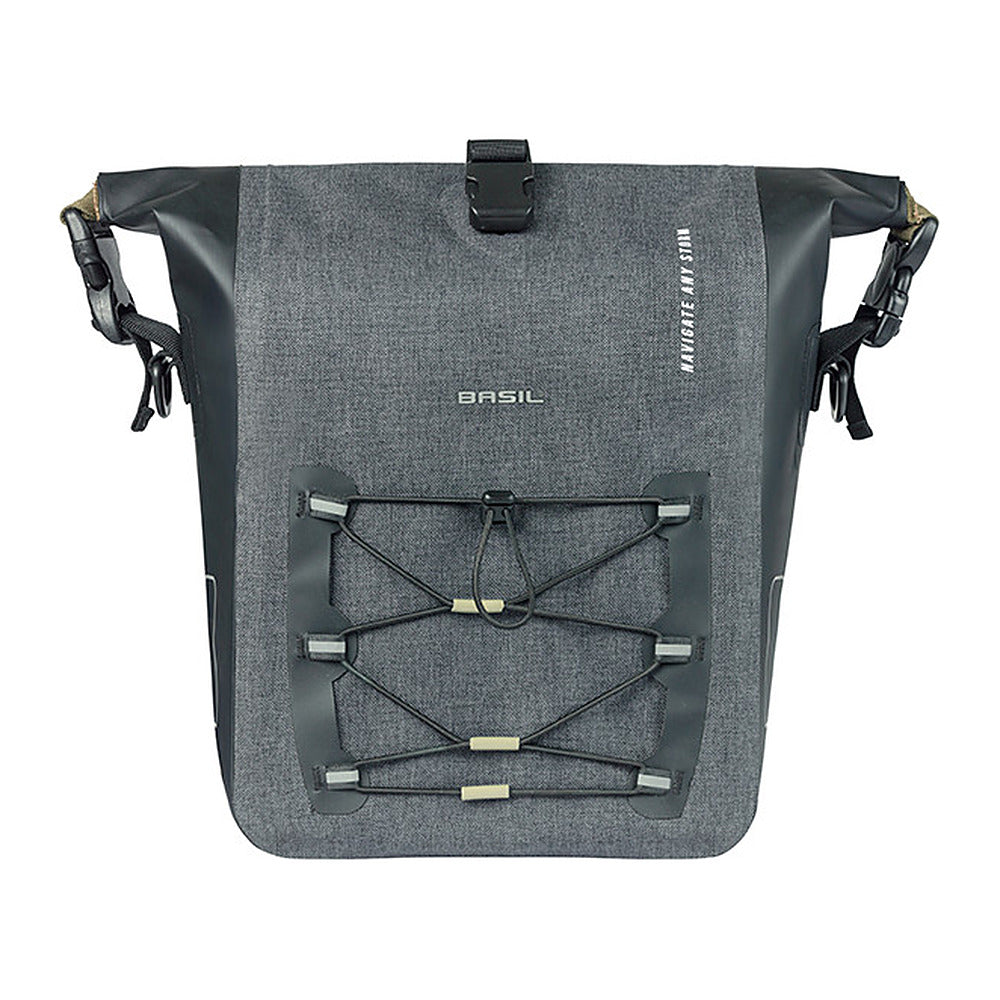 Sacoche vélo Basil Navigator Storm M MIK Hooks 15 L coloris Noir – crochets MIK Hooks a l arriere