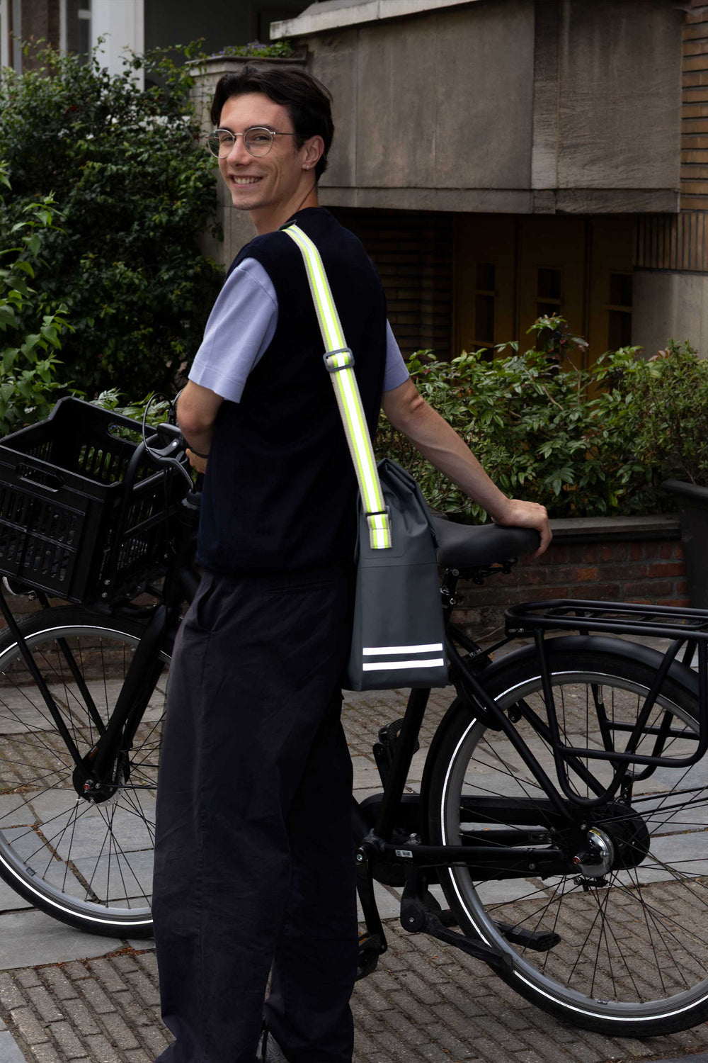 Sacoche vélo Gofluo Robin 2.0 Khaki Grey — vue face