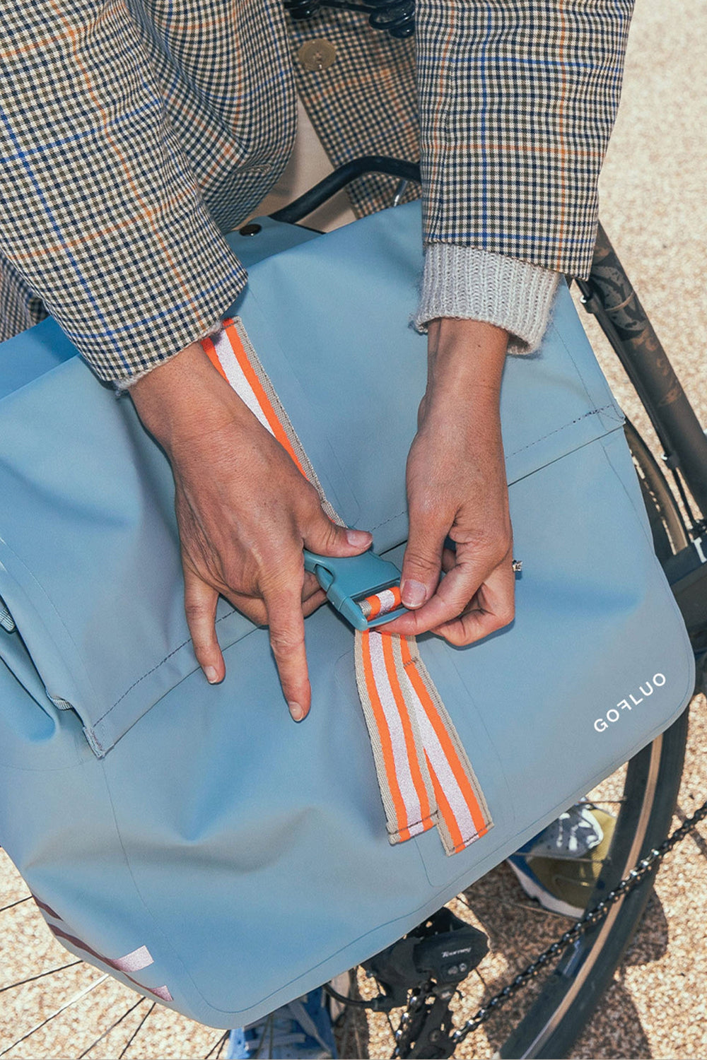 Sacoche vélo Gofluo Robin 2.0 Sky Blue — vue intérieur