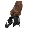 Siège vélo enfant arrière Urban Iki BIO - Momigara montage cadre coloris Marron/Noir sur fond blanc