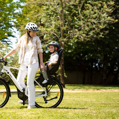 Siège vélo enfant Polisport Groovy AVS+ porté sur vélo électrique