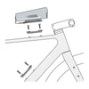 Support de fixation KlickFix Duo pour cadre et fourche – Duo à visser dans le cadre – le schema de montage sur les inserts du cadre