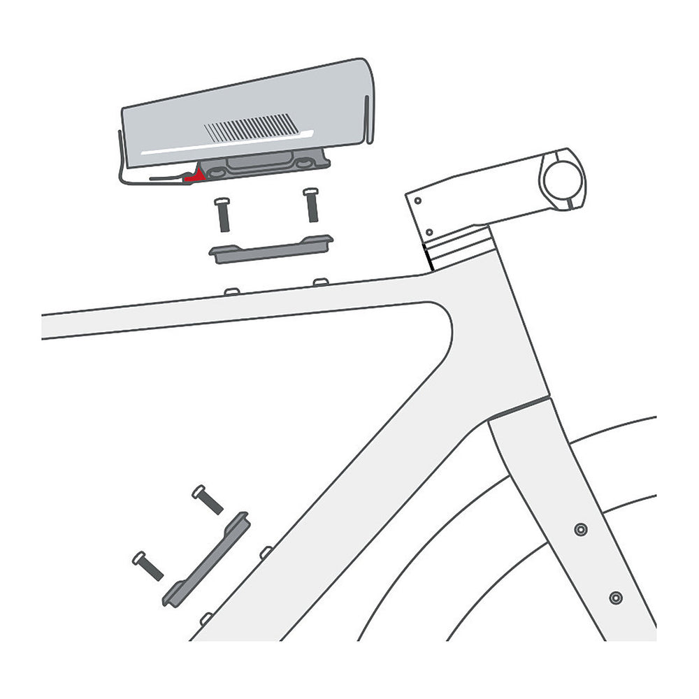 Support de fixation KlickFix Duo pour cadre et fourche – Duo à visser dans le cadre – le schema de montage sur les inserts du cadre