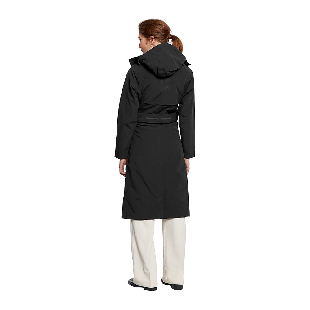 Trench-coat de pluie vélo Basil Mosse femme coloris Jet Black - portee de dos