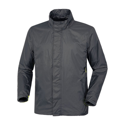 Anorak de pluie vélo Tucano Urbano Nano Rain Alpha Hydroscud gris anthracite, vue de face sur fond blanc