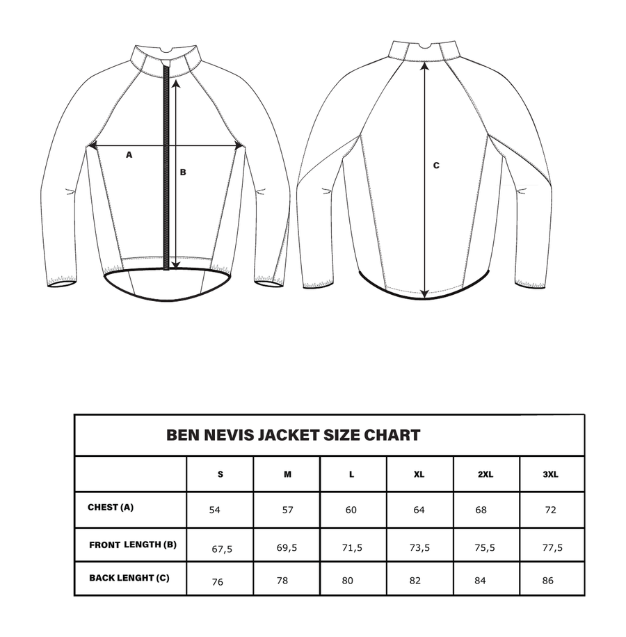 veste de pluie reflechissante wowow ben nevis guide des tailles