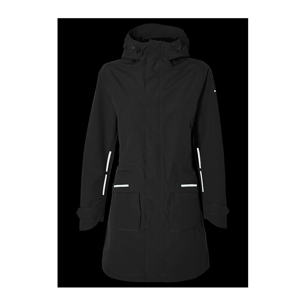 Veste de pluie vélo Basil Mosse Parka femme coloris Noir - elements reflechissants