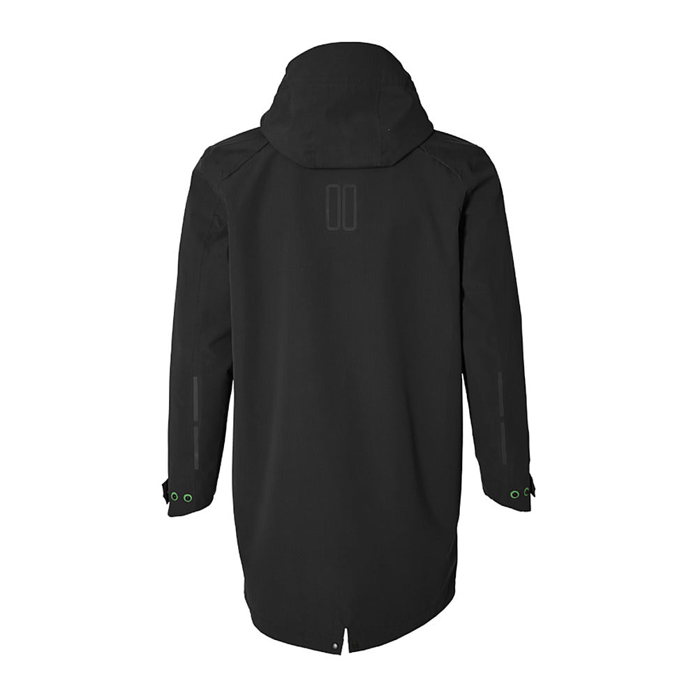 Veste de pluie vélo Basil Mosse Parka homme coloris Noir - dos allonge queue-de-pie