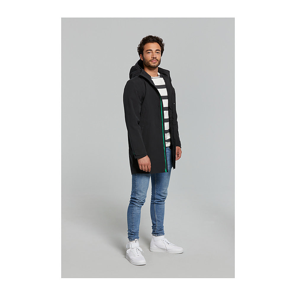 Veste de pluie vélo Basil Mosse Parka homme coloris Noir - poches laterales velcro