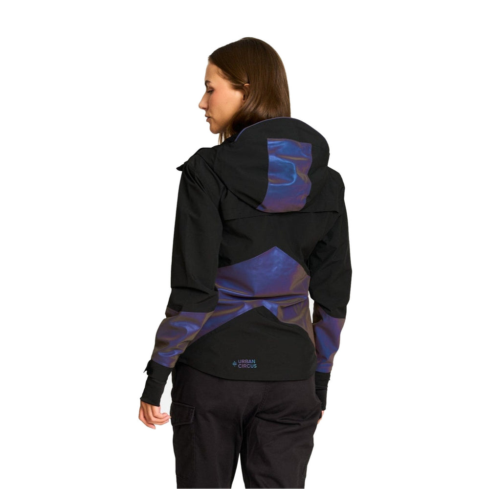 Veste vélo imperméable réfléchissante Urban Circus Iris Noir/Violet photo 5