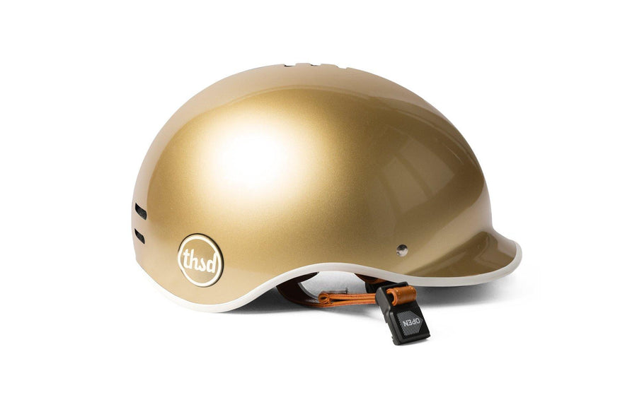 Casque vélo vintage Thousand Heritage Stay Gold Or vue poplock